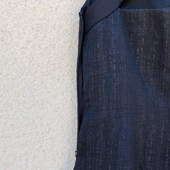 ICB New York Black Shimmery Dress 6 Cutout Pockets - Picture 5 of 7